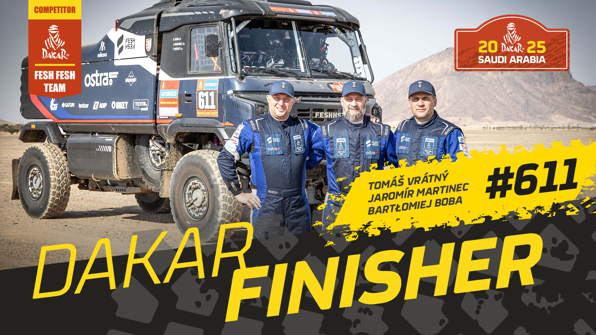 Ostravský tým FESH FESH na Rallye DAKAR na 9 místě. Kaskadér Peschel předvedl s motorkou skvělý debut!